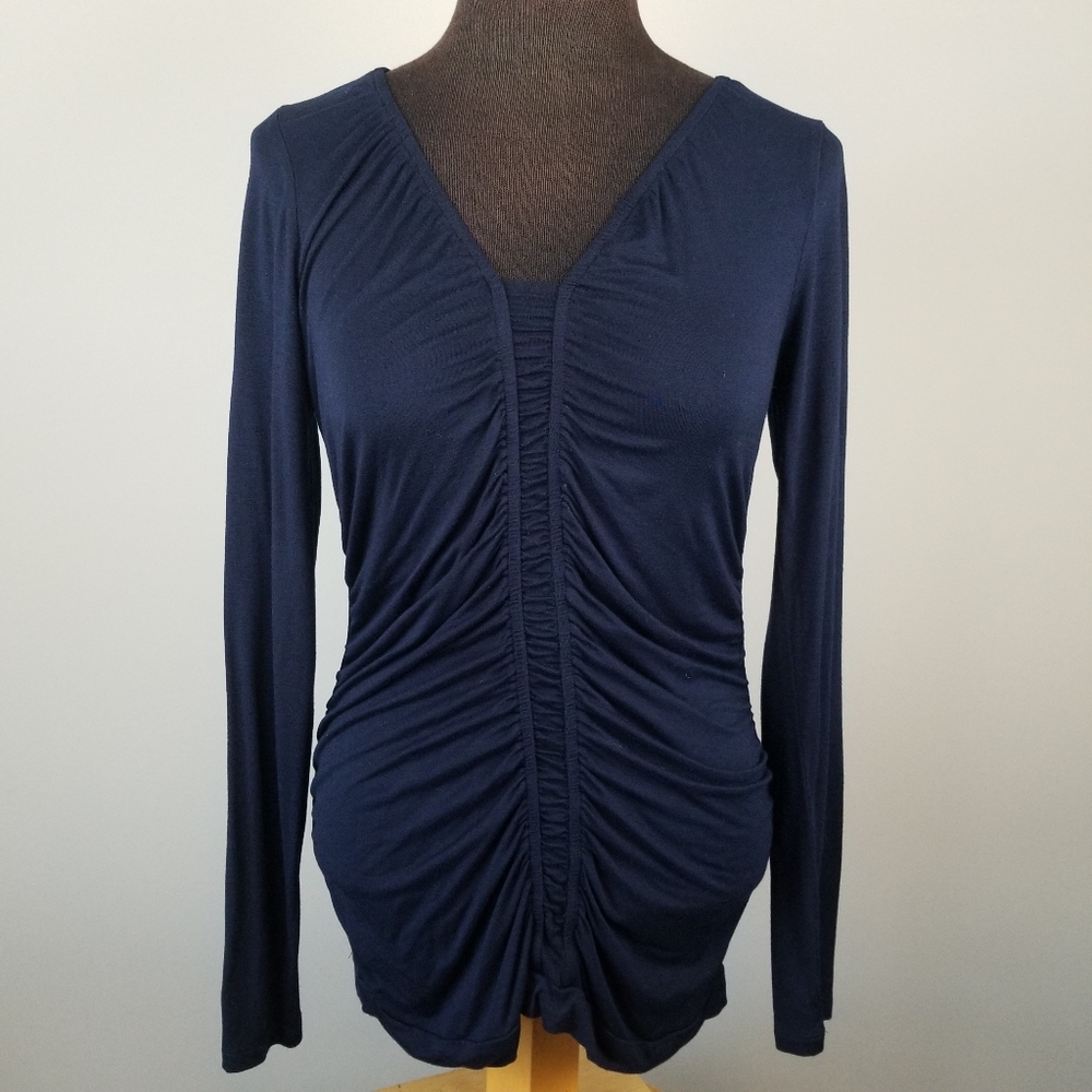 Ruched navy top by Design History, Small